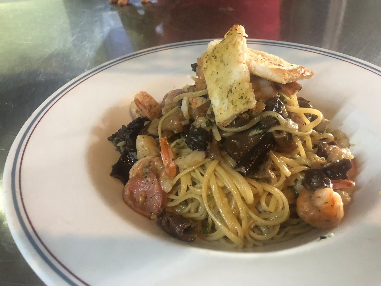 Chorizo Shrimp & Fish linguini